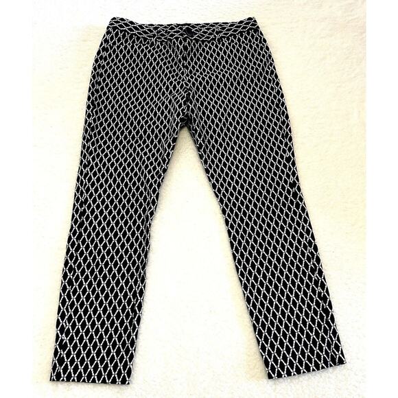 GAP Pants Women's Slim City Fit Navy & White Print Ankle 8R - Picture 1 of 7